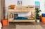 Kinder- Etagenbett / Stockbett "Easy Premium Line" K19/n, Kopf- und Fußteil mit Löchern, Buche Vollholz massiv Natur - 90 x 190 cm (B x L), teilbar