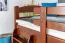 Hochbett 90 x 200 cm, "Easy Premium Line" K22/n, Buche Massivholz Dunkelbraun, teilbar