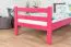 Hochbett 90 x 200 cm, "Easy Premium Line" K22/n, Buche Massivholz rosa lackiert, teilbar