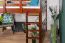 Hochbett 120 x 200 cm "Easy Premium Line" K23/n, Buche Massivholz Dunkelbraun lackiert, teilbar