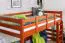 Hochbett 120 x 200 cm "Easy Premium Line" K23/n, Buche Massivholz Kirschfarben lackiert, teilbar