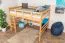Hochbett 140 x 200 cm "Easy Premium Line" K23/n, Buche Massivholz Natur lackiert, teilbar