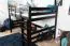 Hochbett 140 x 200 cm "Easy Premium Line" K23/n, Buche Massivholz Schokobraun lackiert, teilbar