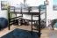 Hochbett 140 x 200 cm "Easy Premium Line" K23/n, Buche Massivholz Schokobraun lackiert, teilbar
