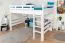 Hochbett 140 x 190 cm für Erwachsene "Easy Premium Line" K23/n, Buche Massivholz weiß lackiert, teilbar