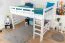 Hochbett 140 x 190 cm für Erwachsene "Easy Premium Line" K23/n, Buche Massivholz weiß lackiert, teilbar