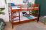 Etagenbett / Stockbett 120 x 200 cm "Easy Premium Line" K24/n, Kopf- und Fußteil gerade, Buche Massivholz Dunkelbraun lackiert, teilbar