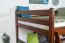 Etagenbett / Stockbett 140 x 200 cm "Easy Premium Line" K24/n, Kopf- und Fußteil gerade, Buche Massivholz Dunkelbraun lackiert, teilbar