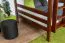 Etagenbett / Stockbett 140 x 200 cm "Easy Premium Line" K24/n, Kopf- und Fußteil gerade, Buche Massivholz Dunkelbraun lackiert, teilbar
