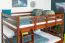 Etagenbett / Stockbett 140 x 200 cm "Easy Premium Line" K24/n, Kopf- und Fußteil gerade, Buche Massivholz Dunkelbraun lackiert, teilbar