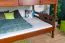 Etagenbett / Stockbett 140 x 200 cm "Easy Premium Line" K24/n, Kopf- und Fußteil gerade, Buche Massivholz Dunkelbraun lackiert, teilbar