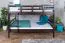 Etagenbett / Stockbett 140 x 200 cm "Easy Premium Line" K24/n, Kopf- und Fußteil gerade, Buche Massivholz Schokobraun lackiert, teilbar