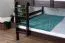 Etagenbett / Stockbett 140 x 200 cm "Easy Premium Line" K24/n, Kopf- und Fußteil gerade, Buche Massivholz Schokobraun lackiert, teilbar