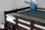 Etagenbett / Stockbett 140 x 200 cm "Easy Premium Line" K24/n, Kopf- und Fußteil gerade, Buche Massivholz Schokobraun lackiert, teilbar