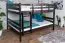 Etagenbett / Stockbett 140 x 200 cm "Easy Premium Line" K24/n, Kopf- und Fußteil gerade, Buche Massivholz Schokobraun lackiert, teilbar
