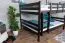 Etagenbett / Stockbett 140 x 200 cm "Easy Premium Line" K24/n, Kopf- und Fußteil gerade, Buche Massivholz Schokobraun lackiert, teilbar