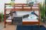 Etagenbett / Stockbett 160 x 200 cm "Easy Premium Line" K24/n, Kopf- und Fußteil gerade, Buche Massivholz Dunkelbraun lackiert, teilbar