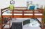 Etagenbett / Stockbett 160 x 200 cm "Easy Premium Line" K24/n, Kopf- und Fußteil gerade, Buche Massivholz Dunkelbraun lackiert, teilbar