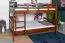 Etagenbett / Stockbett 160 x 200 cm "Easy Premium Line" K24/n, Kopf- und Fußteil gerade, Buche Massivholz Dunkelbraun lackiert, teilbar