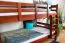 Etagenbett / Stockbett 160 x 200 cm "Easy Premium Line" K24/n, Kopf- und Fußteil gerade, Buche Massivholz Kirschfarben lackiert, teilbar