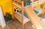 Etagenbett / Kinderbett / Stockbett mit Rutsche, 80 x 190 cm, Buche Massivholz Natur lackiert, teilbar in zwei Einzelbetten, "Easy Premium Line" K25/n