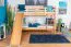 Stockbett mit Rutsche 80 x 200 cm, Buche Massivholz Natur lackiert, umbaubar in zwei Einzelbetten, "Easy Premium Line" K25/n