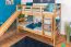 Stockbett mit Rutsche 80 x 200 cm, Buche Massivholz Natur lackiert, umbaubar in zwei Einzelbetten, "Easy Premium Line" K25/n