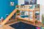 Stockbett mit Rutsche 80 x 200 cm, Buche Massivholz Natur lackiert, umbaubar in zwei Einzelbetten, "Easy Premium Line" K25/n