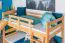 Stockbett mit Rutsche 80 x 200 cm, Buche Massivholz Natur lackiert, umbaubar in zwei Einzelbetten, "Easy Premium Line" K25/n
