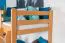Stockbett mit Rutsche 80 x 200 cm, Buche Massivholz Natur lackiert, umbaubar in zwei Einzelbetten, "Easy Premium Line" K25/n