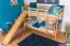 Stockbett mit Rutsche 80 x 200 cm, Buche Massivholz Natur lackiert, umbaubar in zwei Einzelbetten, "Easy Premium Line" K25/n