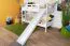 Weißes Etagenbett mit Rutsche 90 x 200 cm, Buche Massivholz Weiß lackiert, teilbar in zwei Einzelbetten, "Easy Premium Line" K25/n