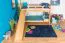 Etagenbett mit Rutsche 90 x 190 cm, Buche Massivholz Natur lackiert, umbaubar in zwei Einzelbetten, "Easy Premium Line" K26/n