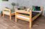 Etagenbett / Kinderbett / Stockbett mit Rutsche 80 x 190 cm, Buche Massivholz Natur lackiert, teilbar in zwei Einzelbetten, "Easy Premium Line" K26/n