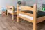 Etagenbett / Kinderbett / Stockbett mit Rutsche 80 x 190 cm, Buche Massivholz Natur lackiert, teilbar in zwei Einzelbetten, "Easy Premium Line" K26/n