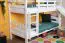 Weißes Etagenbett / Kinderbett / Stockbett mit Rutsche, 80 x 190 cm, Buche Massivholz Weiß lackiert, teilbar in zwei Einzelbetten, "Easy Premium Line" K26/n