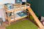 Etagenbett mit Rutsche 90 x 190 cm, Buche Massivholz Natur lackiert, umbaubar in zwei Einzelbetten, "Easy Premium Line" K27/n