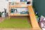 Etagenbett mit Rutsche 90 x 190 cm, Buche Massivholz Natur lackiert, umbaubar in zwei Einzelbetten, "Easy Premium Line" K27/n