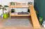 Stockbett mit Rutsche 80 x 200 cm, Buche Massivholz Natur lackiert, umbaubar in zwei Einzelbetten, "Easy Premium Line" K27/n