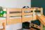 Stockbett mit Rutsche 80 x 200 cm, Buche Massivholz Natur lackiert, umbaubar in zwei Einzelbetten, "Easy Premium Line" K27/n
