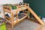 Stockbett mit Rutsche 80 x 200 cm, Buche Massivholz Natur lackiert, umbaubar in zwei Einzelbetten, "Easy Premium Line" K27/n