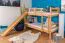 Etagenbett / Kinderbett / Stockbett mit Rutsche 80 x 190 cm, Buche Massivholz Natur lackiert, teilbar in zwei Einzelbetten, "Easy Premium Line" K28/n