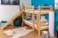Etagenbett / Kinderbett / Stockbett mit Rutsche 80 x 190 cm, Buche Massivholz Natur lackiert, teilbar in zwei Einzelbetten, "Easy Premium Line" K28/n