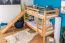 Etagenbett / Kinderbett / Stockbett mit Rutsche 80 x 190 cm, Buche Massivholz Natur lackiert, teilbar in zwei Einzelbetten, "Easy Premium Line" K28/n
