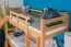 Etagenbett / Kinderbett / Stockbett mit Rutsche 80 x 190 cm, Buche Massivholz Natur lackiert, teilbar in zwei Einzelbetten, "Easy Premium Line" K28/n