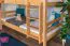 Etagenbett mit Rutsche 90 x 190 cm, Buche Massivholz Natur lackiert, umbaubar in zwei Einzelbetten, "Easy Premium Line" K28/n