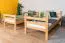 Stockbett mit Rutsche 80 x 200 cm, Buche Massivholz Natur lackiert, umbaubar in zwei Einzelbetten, "Easy Premium Line" K28/n