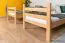 Stockbett mit Rutsche 80 x 200 cm, Buche Massivholz Natur lackiert, umbaubar in zwei Einzelbetten, "Easy Premium Line" K28/n