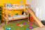 Etagenbett Stockbett mit Rutsche 80 x 190 cm, Buche Massivholz Natur lackiert, teilbar in zwei Einzelbetten, "Easy Premium Line" K29/n