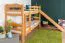 Etagenbett mit Rutsche 90 x 200 cm, Buche Massivholz Natur lackiert, teilbar in zwei Einzelbetten, "Easy Premium Line" K29/n